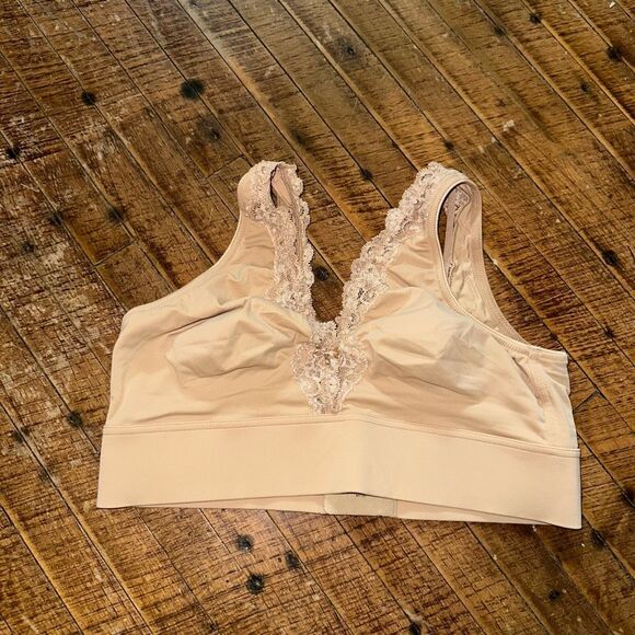 Soma embraceable wireless unlined nude lace L soft bra - Picture 1 of 3